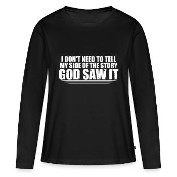 Je n’ai pas besoin de raconter ma version de l’histoire 12 - T-shirt manches longues Premium bio Femme - noir - Devant - Julia (174cm)