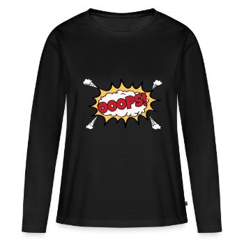 OOOPS Comic Graffiti - T-shirt manches longues Premium bio Femme - noir - Devant - Julia (174cm)