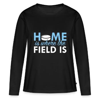 Feld Hockey Shirt - Frauen Premium Bio Langarmshirt - Schwarz - Vorne - Julia (174cm)