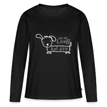 canine - T-shirt manches longues Premium bio Femme - noir - Devant - Julia (174cm)