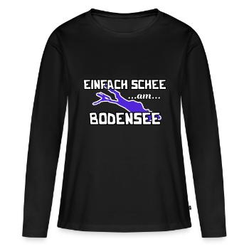 Bodensee - Frauen Premium Bio Langarmshirt - Schwarz - Vorne - Julia (174cm)