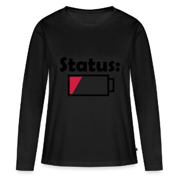 Akku Status leer - Frauen Premium Bio Langarmshirt - Schwarz - Vorne - Julia (174cm)