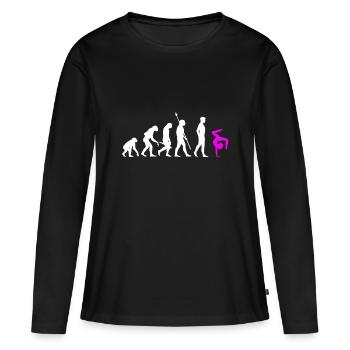 Bodenturnen Gymnastik Turnen Evolution - Frauen Premium Bio Langarmshirt - Schwarz - Vorne - Julia (174cm)