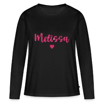Melissa Heart Pink - Women's Premium Organic Long Sleeve Shirt - black - Front - Julia (174cm)