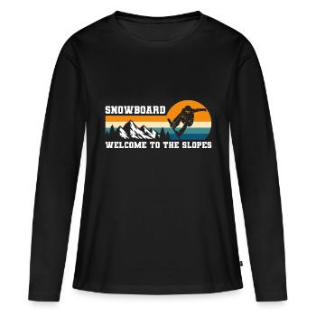 Piste de neige pour snowboarder - T-shirt manches longues Premium bio Femme - noir - Devant - Julia (174cm)