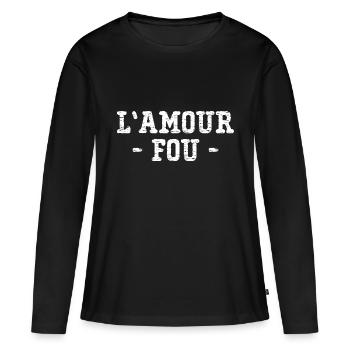 L'Amour Fou Cadeau Saint-Valenin - T-shirt manches longues Premium bio Femme - noir - Devant - Julia (174cm)