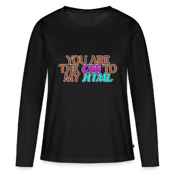 You Are The CSS To My HTML 2 - Frauen Premium Bio Langarmshirt - Schwarz - Vorne - Julia (174cm)