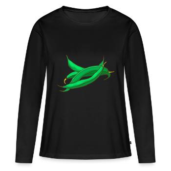 Haricots cire haricots haricots - T-shirt manches longues Premium bio Femme - noir - Devant - Julia (174cm)