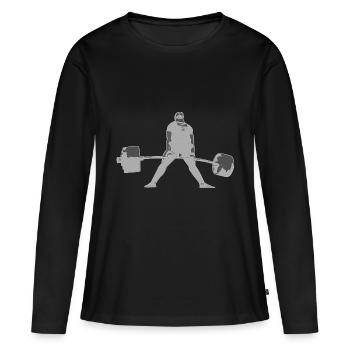 Deadlift II - blanc - T-shirt manches longues Premium bio Femme - noir - Devant - Julia (174cm)