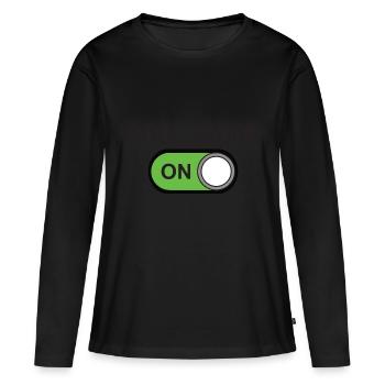 MODE COOL ON - T-shirt manches longues Premium bio Femme - noir - Devant - Julia (174cm)