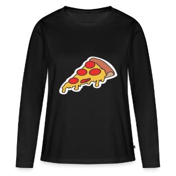Pizza pizza - T-shirt manches longues Premium bio Femme - noir - Devant - Julia (174cm)