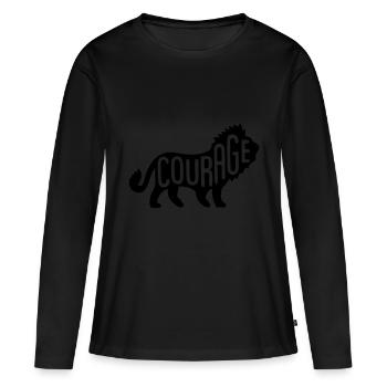 Lion - Lion Courage - T-shirt manches longues Premium bio Femme - noir - Devant - Julia (174cm)