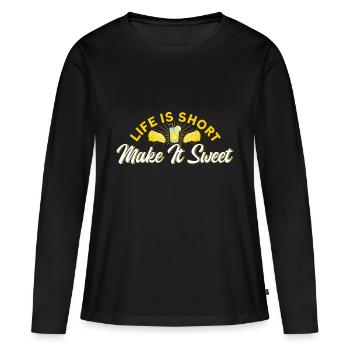 Jus de citron Jus de citron Limonade - T-shirt manches longues Premium bio Femme - noir - Devant - Julia (174cm)