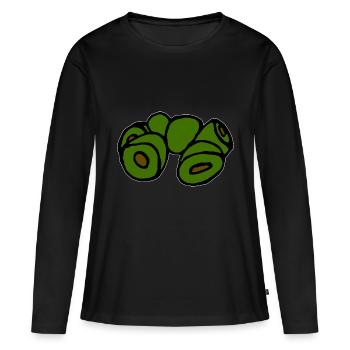 Olives vertes - T-shirt manches longues Premium bio Femme - noir - Devant - Julia (174cm)