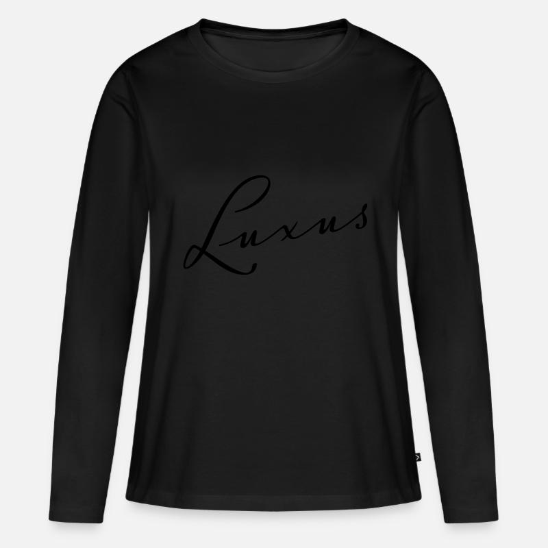 Luxus - Frauen Premium Bio Langarmshirt - Schwarz