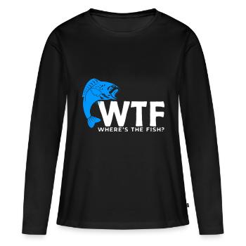 Fisch Fischen - Frauen Premium Bio Langarmshirt - Schwarz - Vorne - Julia (174cm)