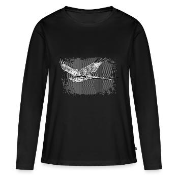 oiseau - T-shirt manches longues Premium bio Femme - noir - Devant - Julia (174cm)
