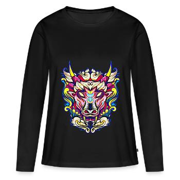 Fantaisie animal - T-shirt manches longues Premium bio Femme - noir - Devant - Julia (174cm)