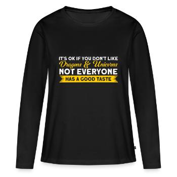 Dragon Dragon Unicorn Unicorn Lovers - Women's Premium Organic Long Sleeve Shirt - black - Front - Julia (174cm)