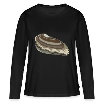 Auster - Frauen Premium Bio Langarmshirt - Schwarz - Vorne - Julia (174cm)