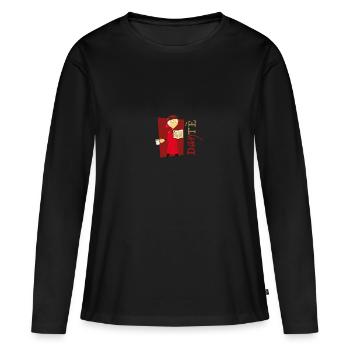 DANTE - T-shirt manches longues Premium bio Femme - noir - Devant - Julia (174cm)