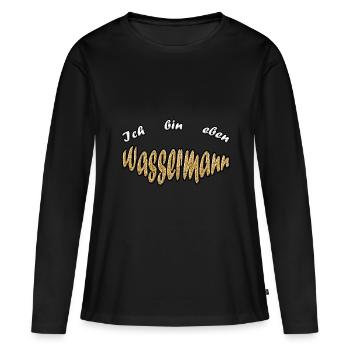 Sternzeichen Wassermann - Frauen Premium Bio Langarmshirt - Schwarz - Vorne - Julia (174cm)