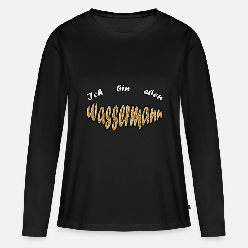 Sternzeichen Wassermann - Frauen Premium Bio Langarmshirt - Schwarz
