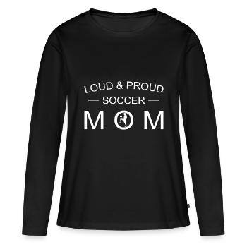 Fußball Mama - Soccer Mom - Frauen Premium Bio Langarmshirt - Schwarz - Vorne - Julia (174cm)
