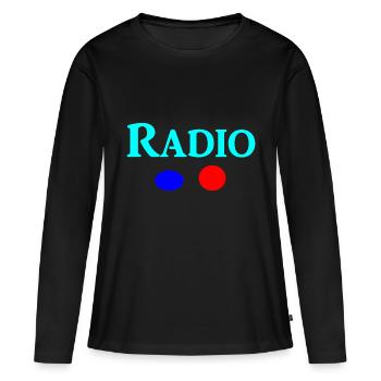 Radio - T-shirt manches longues Premium bio Femme - noir - Devant - Julia (174cm)