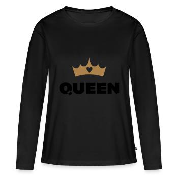 QUEEN - Women's Premium Organic Long Sleeve Shirt - black - Front - Julia (174cm)