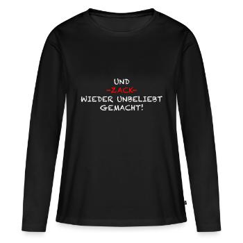 Une fois de plus impopulaire - T-shirt manches longues Premium bio Femme - noir - Devant - Julia (174cm)