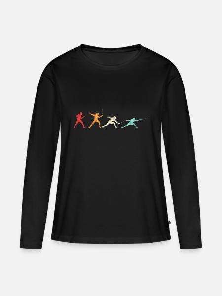 Fechten - Frauen Premium Bio Langarmshirt - Schwarz