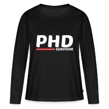 Survivant du candidat au doctorat 11 - T-shirt manches longues Premium bio Femme - noir - Devant - Julia (174cm)