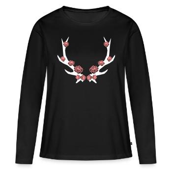Bois avec costume de roses 2reborn - T-shirt manches longues Premium bio Femme - noir - Devant - Julia (174cm)