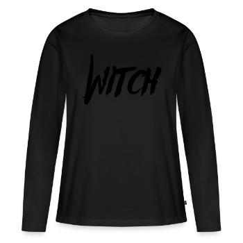 WITCH - Frauen Premium Bio Langarmshirt - Schwarz - Vorne - Julia (174cm)