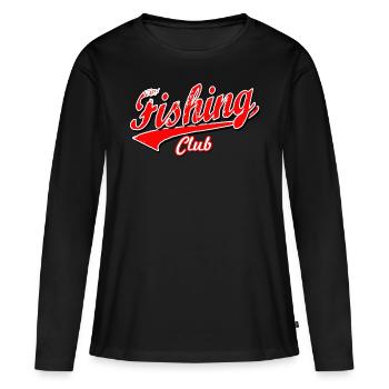 fisch fischer fishing fisher club hecht angeln cap - Frauen Premium Bio Langarmshirt - Schwarz - Vorne - Julia (174cm)