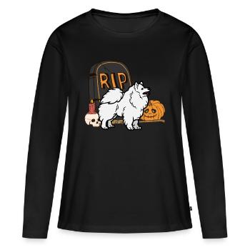Mignon Spitz Halloween Costume Chien - T-shirt manches longues Premium bio Femme - noir - Devant - Julia (174cm)