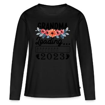 Grand-mère-à-être 2023 Chargement de grand-mère 2023 - T-shirt manches longues Premium bio Femme - noir - Devant - Julia (174cm)