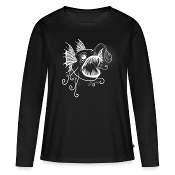 Frogfish with bulb with flowers - Women's Premium Organic Long Sleeve Shirt - black - Front - Julia (174cm)