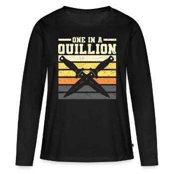 Messer sammeln - Frauen Premium Bio Langarmshirt - Schwarz - Vorne - Julia (174cm)