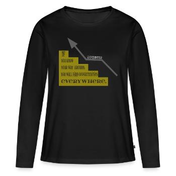 Experience - Success - Failure - Advancement - Women's Premium Organic Long Sleeve Shirt - black - Front - Julia (174cm)