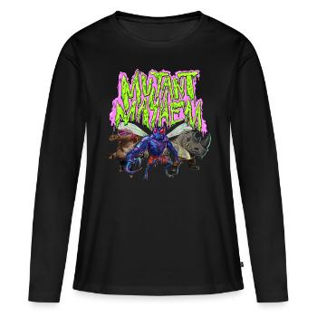 TMNT Mutant Mayhem Avec Villains - T-shirt manches longues Premium bio Femme - noir - Devant - Julia (174cm)