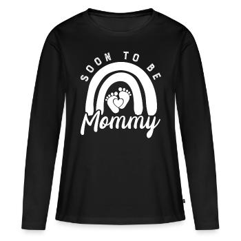 Werdende Mutter, Endlich werde ich ein Mama - Frauen Premium Bio Langarmshirt - Schwarz - Vorne - Julia (174cm)