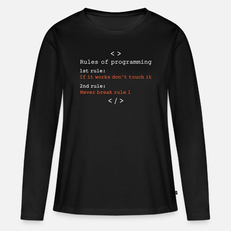 Regeln der Programmierung - Frauen Premium Bio Langarmshirt - Schwarz