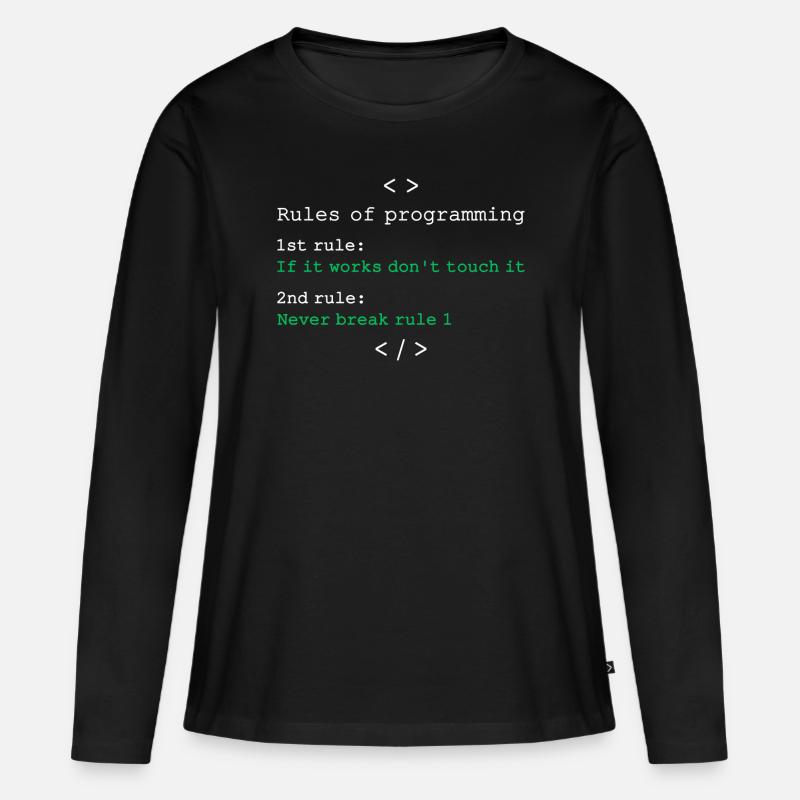 Regeln der Programmierung - Frauen Premium Bio Langarmshirt - Schwarz