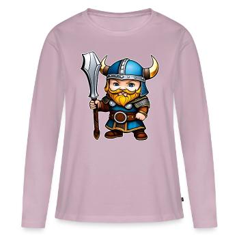 Mignon petit Viking - T-shirt manches longues Premium bio Femme - rose poudré - Devant - Julia (174cm)
