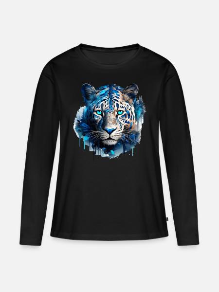 Jaguar - Frauen Premium Bio Langarmshirt - Schwarz