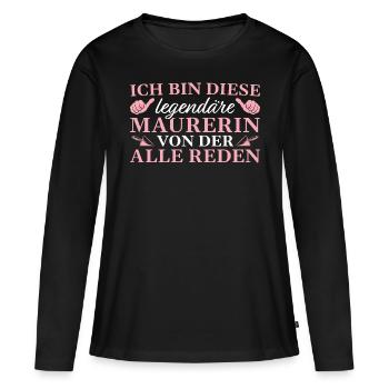 Maurermeisterin Legendäre Maurerin - Frauen Premium Bio Langarmshirt - Schwarz - Vorne - Julia (174cm)
