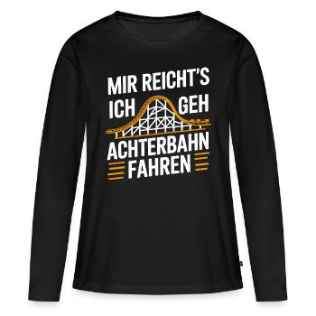 Montagnes russes Parc d’attractions Montagnes russes - T-shirt manches longues Premium bio Femme - noir - Devant - Julia (174cm)