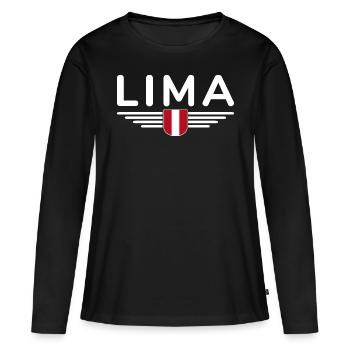 Lima Design – Découvrez la capitale du Pérou - T-shirt manches longues Premium bio Femme - noir - Devant - Julia (174cm)
